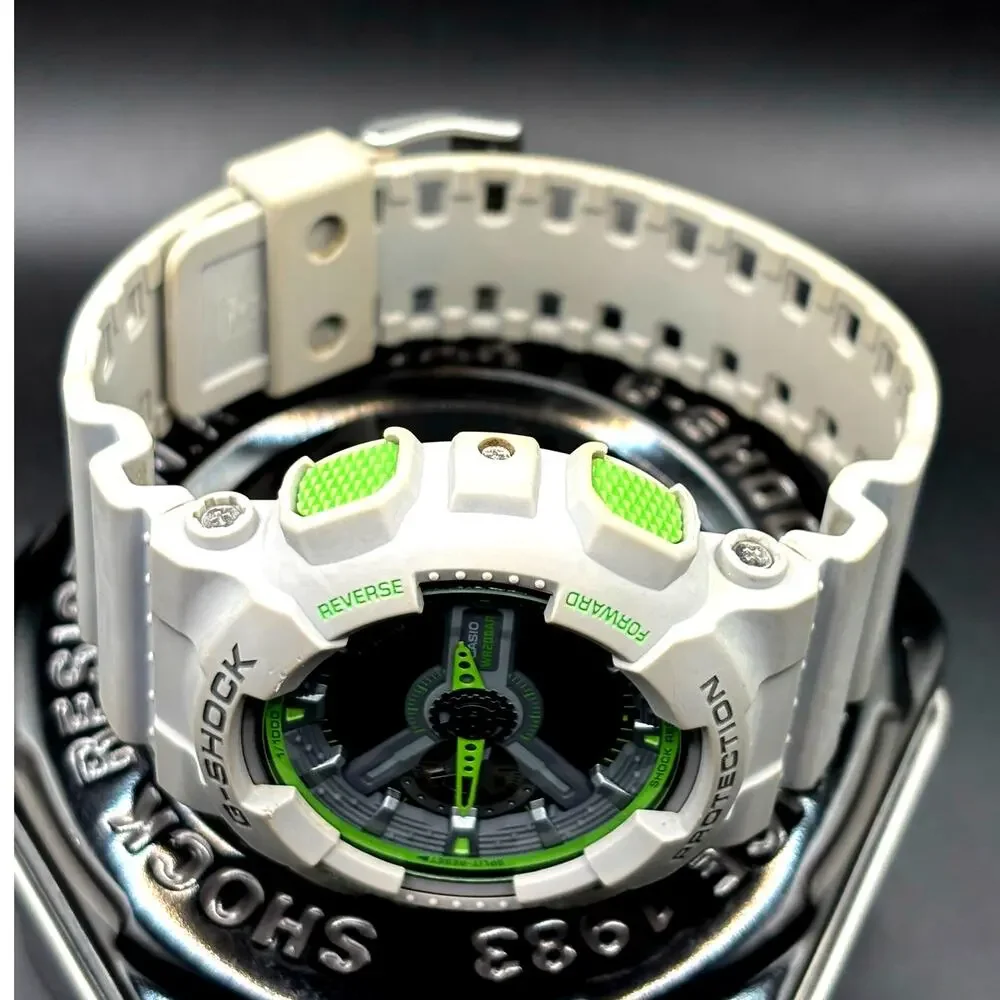 Casio G-Shock GA-110TS-8A3 Gray Neon Green Ana-Digi 51mm Men’s Watch